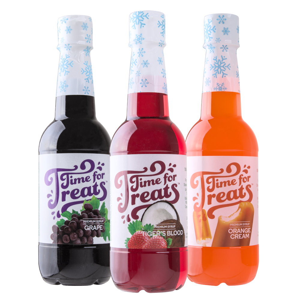 3-Pack Time For Treats Syrup - Orange Cream, Tigers Blood, Grape
