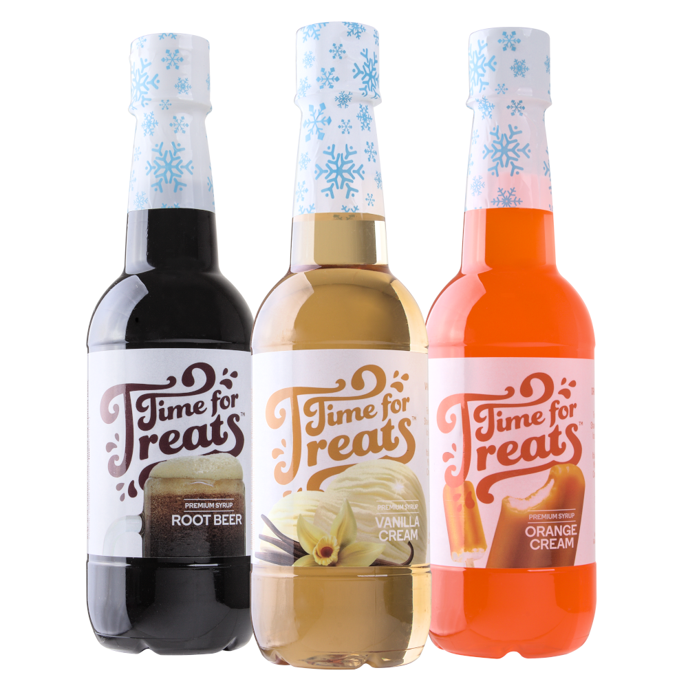 3-Pack Time For Treats Syrup - Root Beer, Vanilla Cream, Orange