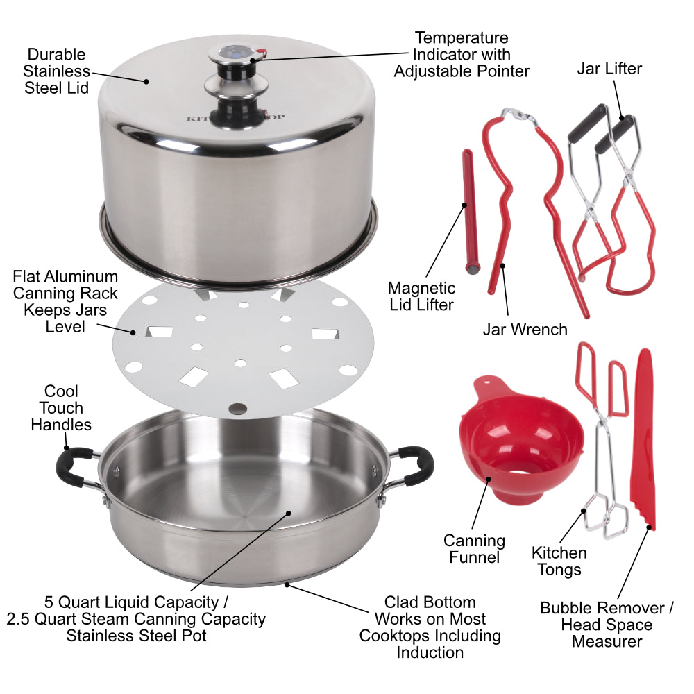 Kitchen Crop Stainless Steel Steam Canner with Tools