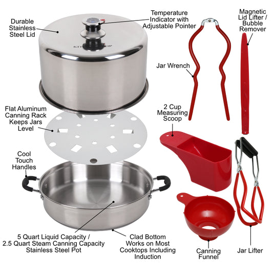 Kitchen Crop Stainless Steel Steam Canner with Tools
