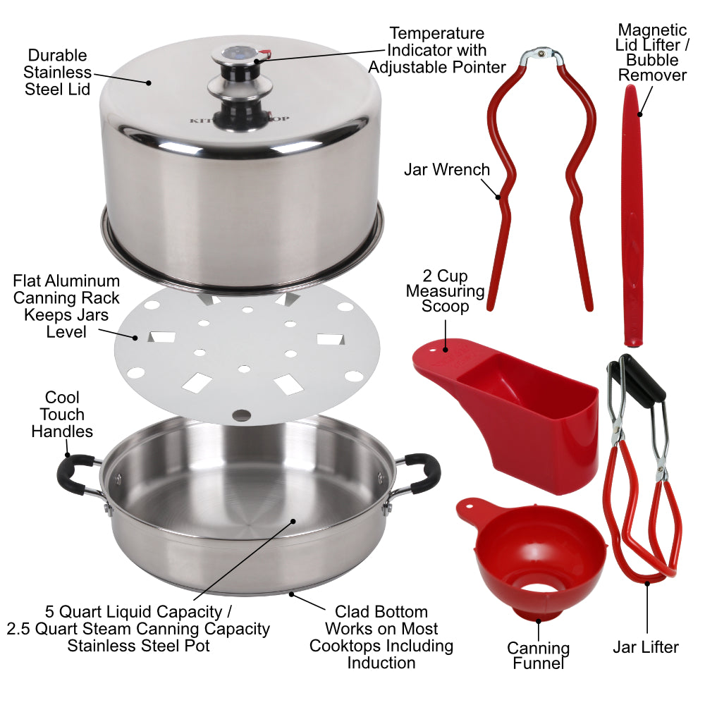Kitchen Crop Stainless Steel Steam Canner with Tools