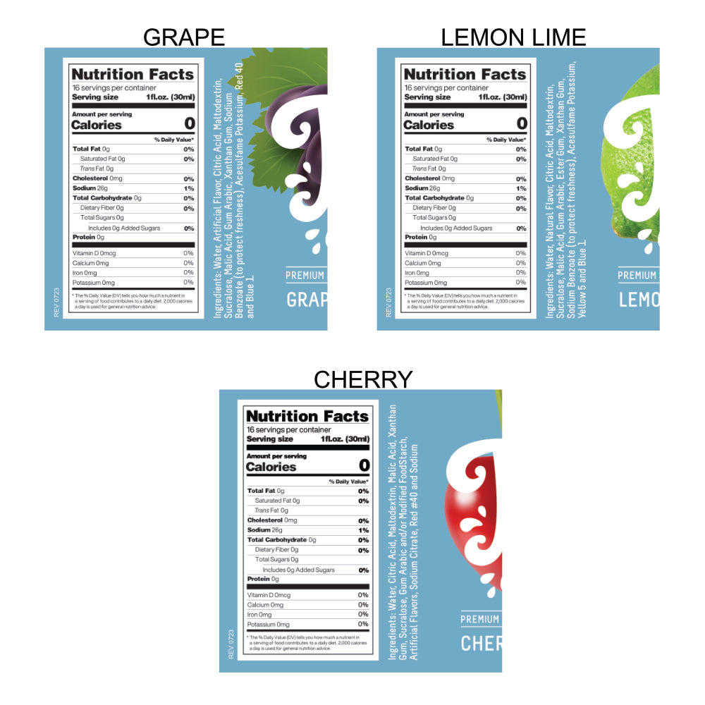 3-Pack Time For Treats SUGAR FREE Syrup - Cherry, Grape, Lemon Lime