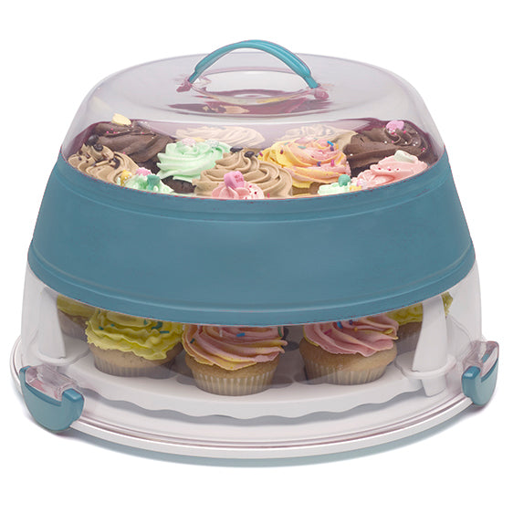 Cake and Cupcake Muffin Carrier Holder with Collapsible Handles