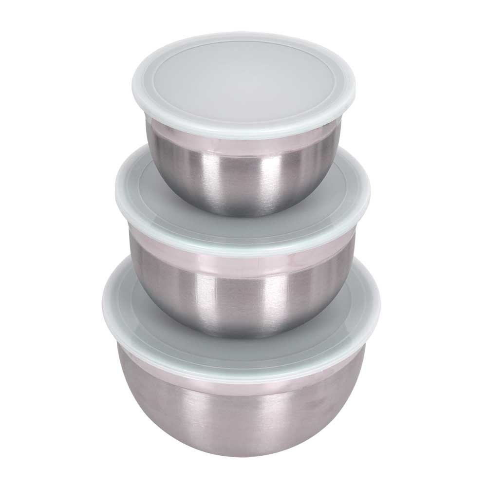 Lindy's 3 Piece Large Stainless Steel Bowl Set - 3, 5 & 8 Quart