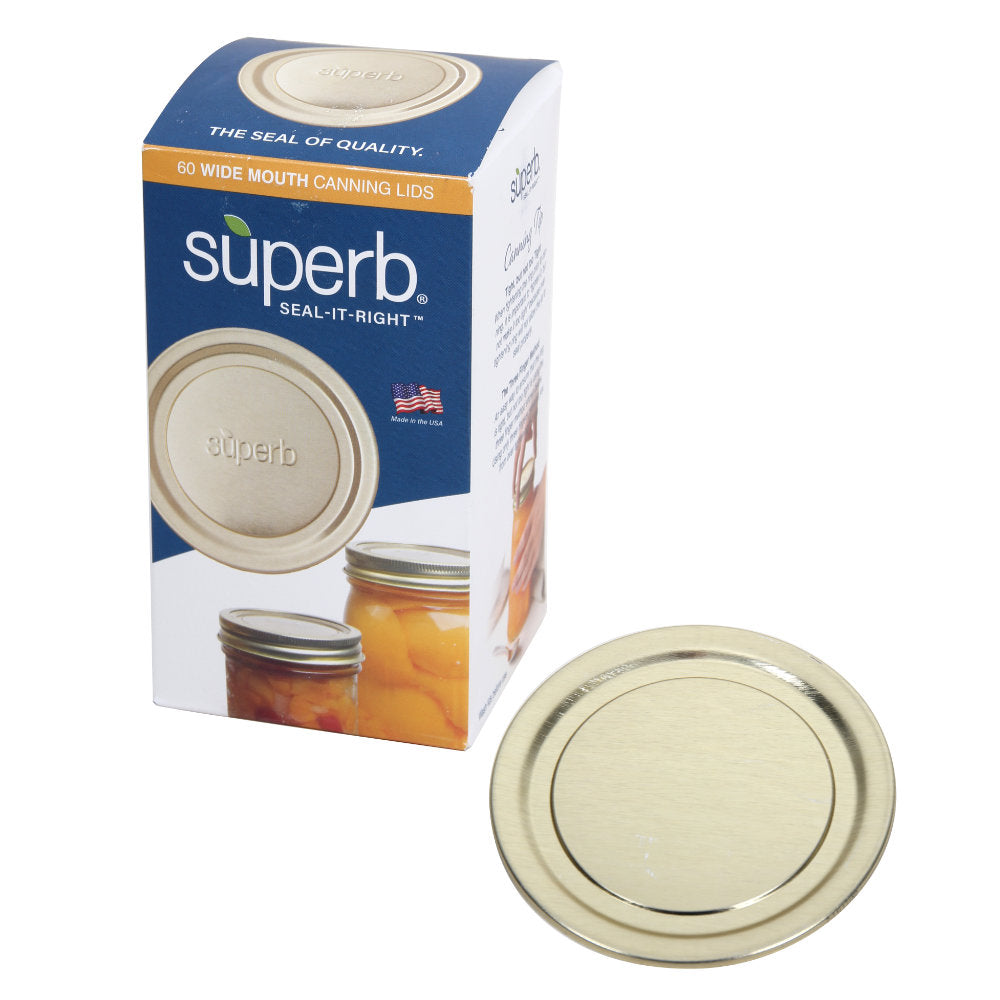 SUPERB - Wide Mouth Canning Lids - Box of 60