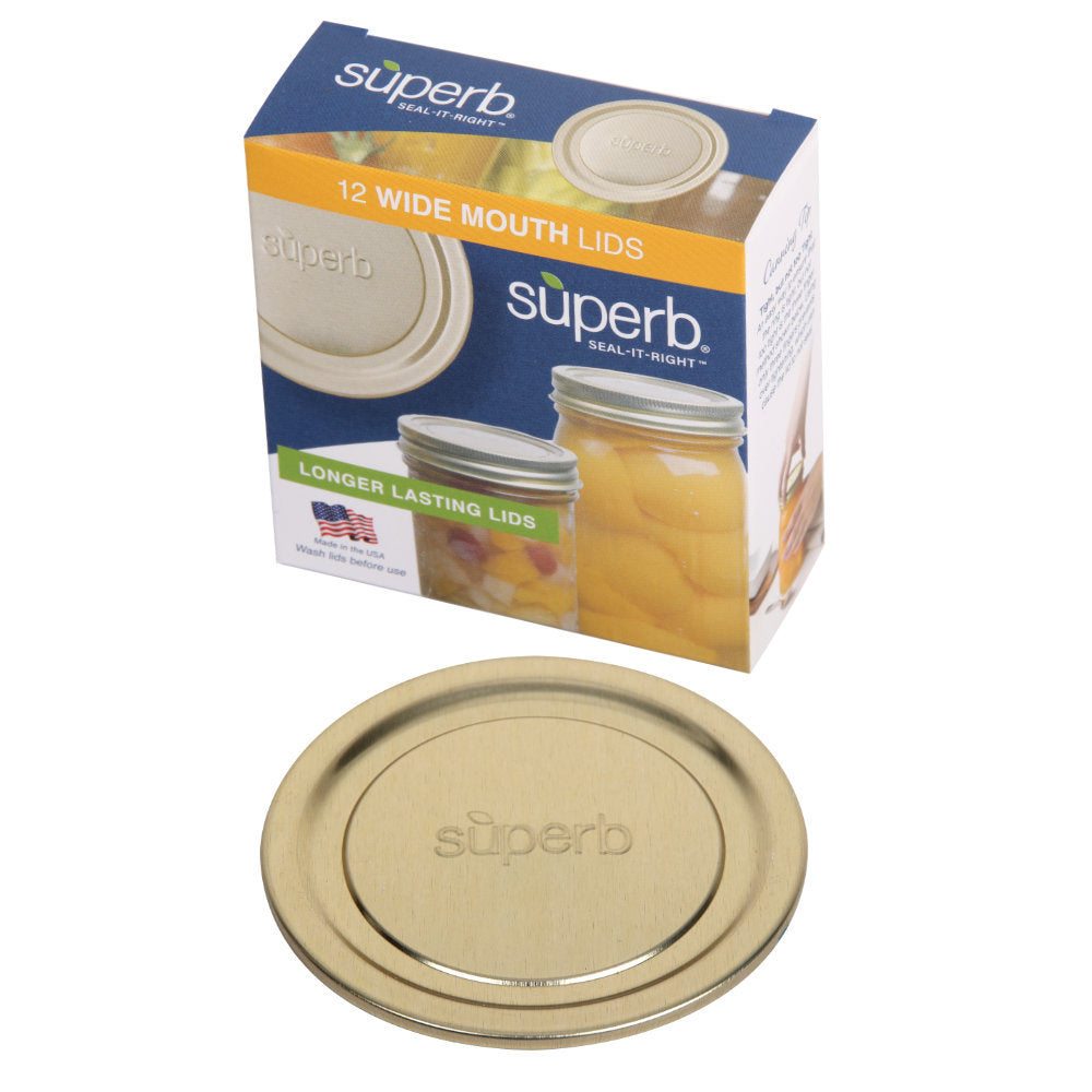 SUPERB - Wide Mouth Lids - Box of 12