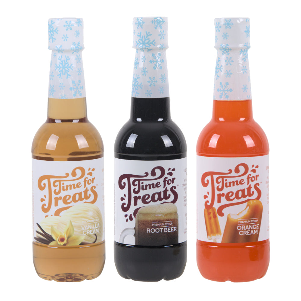 3-Pack Time For Treats Syrup - Root Beer, Vanilla Cream, Orange Cream