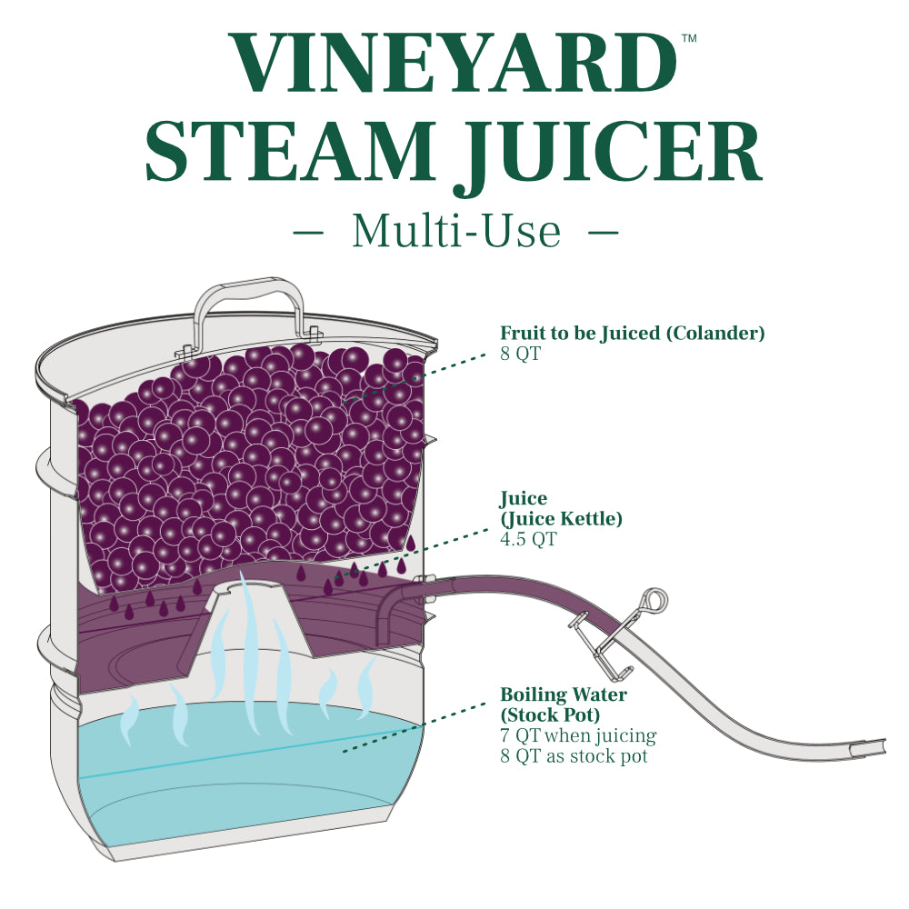 Vineyard Deluxe Stainless Steel Steam Juicer