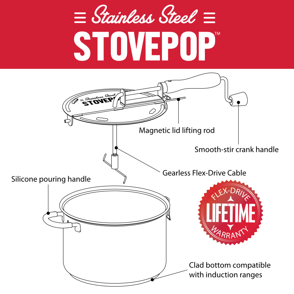 StovePop Stainless Steel Popcorn Popper