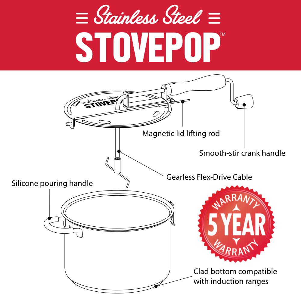 StovePop Stainless Steel Popcorn Popper