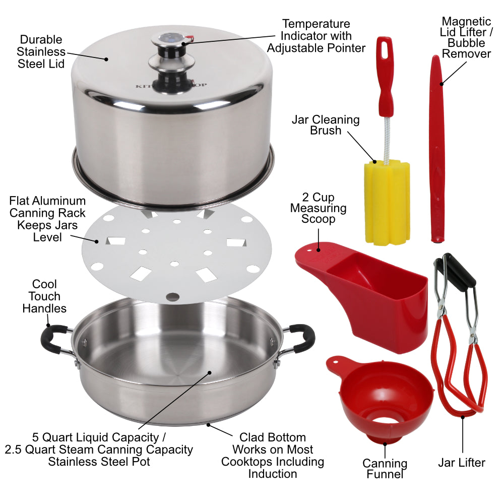 Kitchen Crop Stainless Steel Steam Canner with Tools