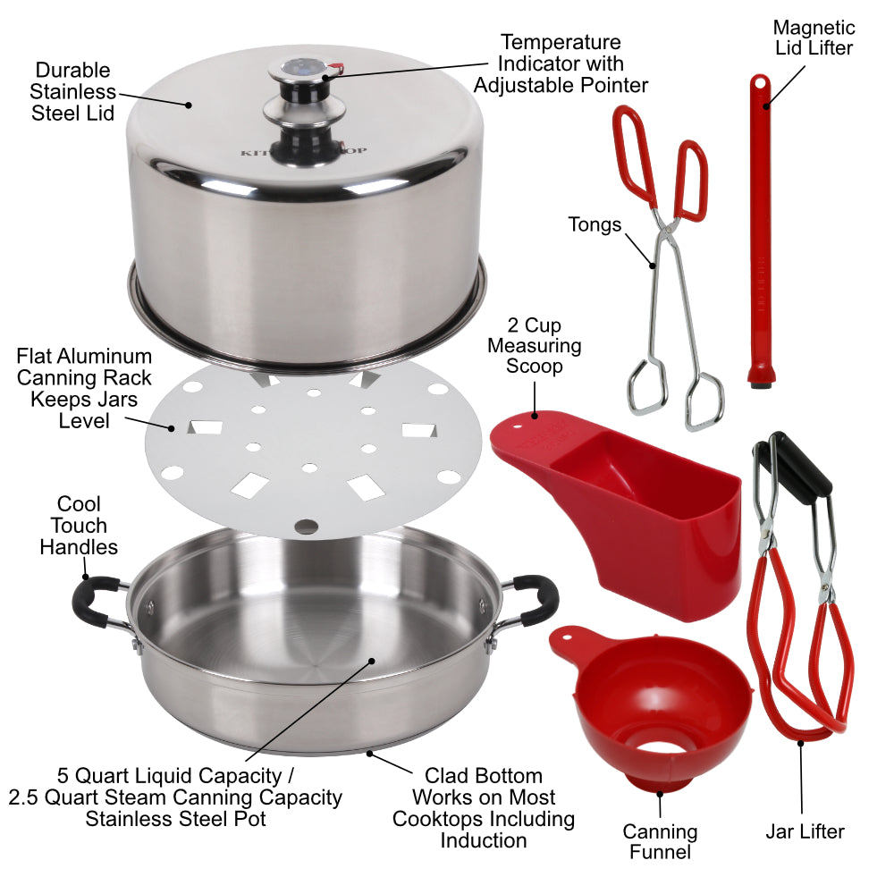 Kitchen Crop Stainless Steel Steam Canner with Tools