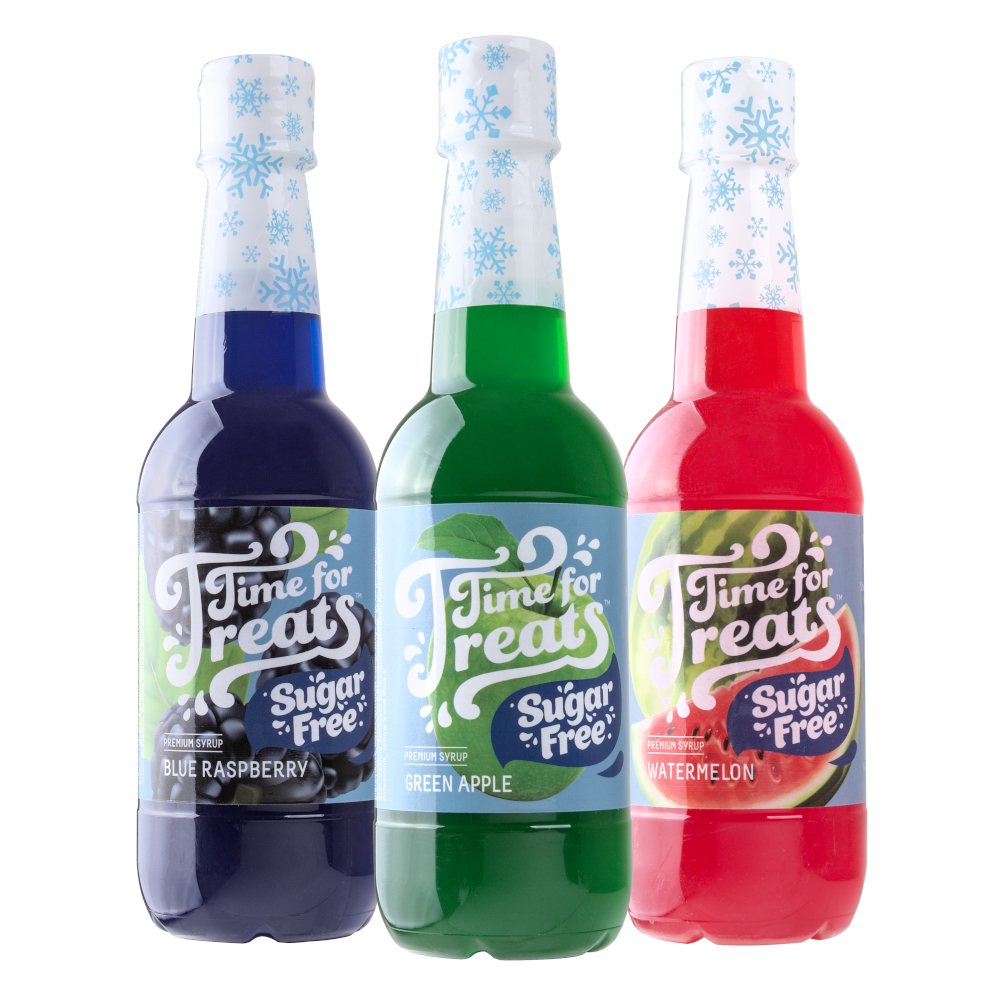 3-Pack Time For Treats SUGAR FREE Syrup - Green Apple, Watermelon, Blue Raspberry