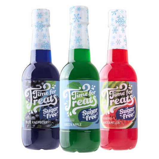 3-Pack Time For Treats SUGAR FREE Syrup - Green Apple, Watermelon, Blue Raspberry