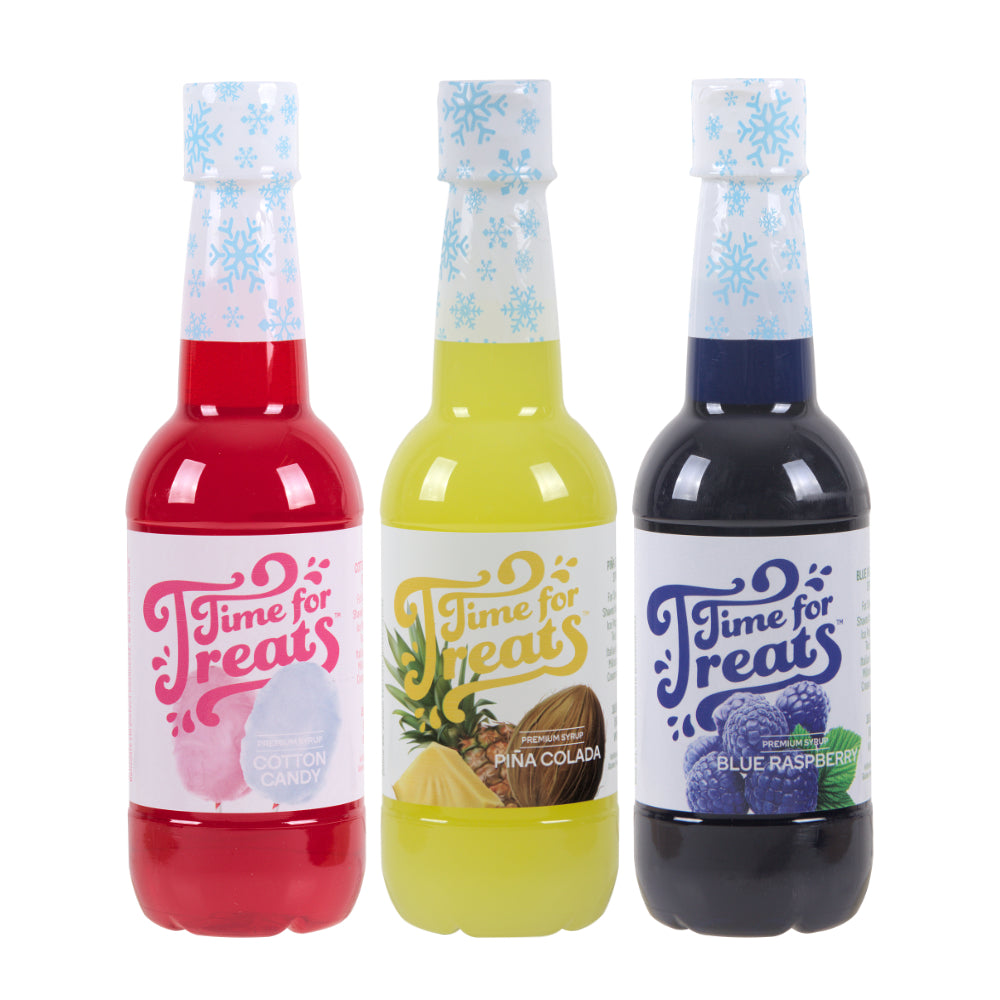 3-Pack Time For Treats Syrup - Cotton Candy, Blue Raspberry, Piña Colada