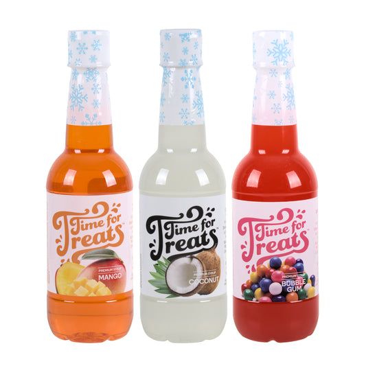 Mango, Coconut, Bubble Gum Snow Cone Syrup 3-Pack