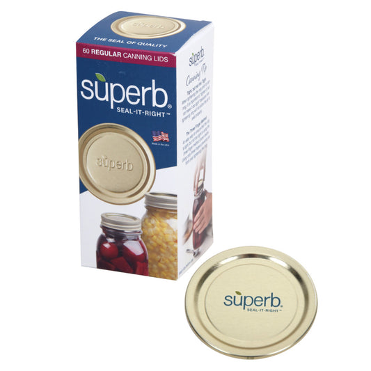 SUPERB - Regular Mouth Canning Lids- Box of 60