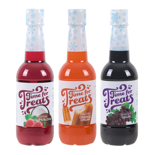 Tigers Blood, Orange Cream, Grape Snow Cone Syrup 3-Pack