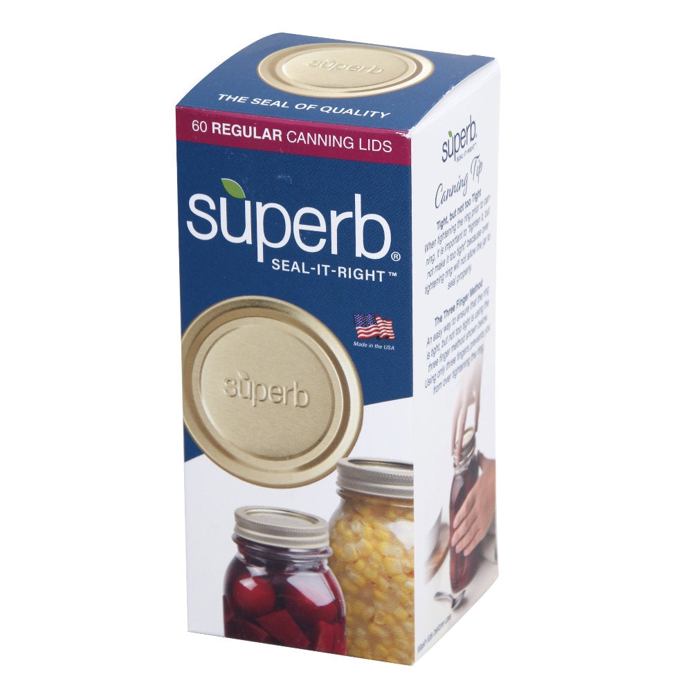SUPERB - Regular Mouth Canning Lids- Box of 60