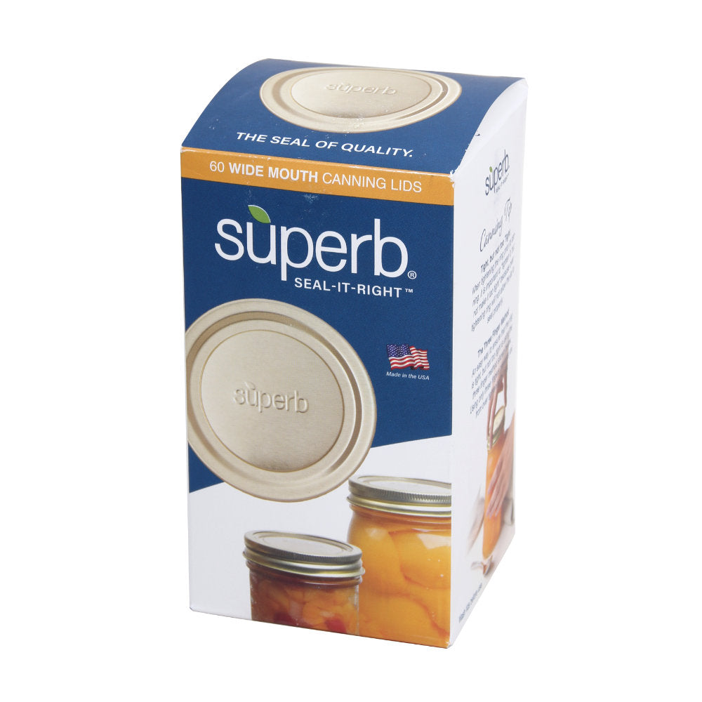 SUPERB - Wide Mouth Canning Lids - Box of 60