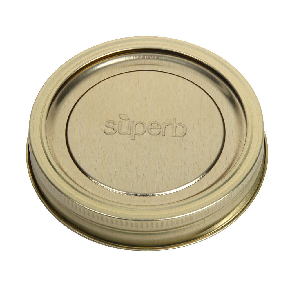 SUPERB - Wide Mouth Lids w/ Bands - Box of 12