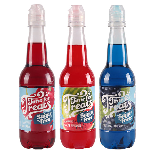 3-Pack Time For Treats SUGAR FREE Syrup - Cherry, Blue Raspberry, Watermelon