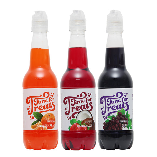 3-Pack Time For Treats Syrup - Orange Cream, Tigers Blood, Grape